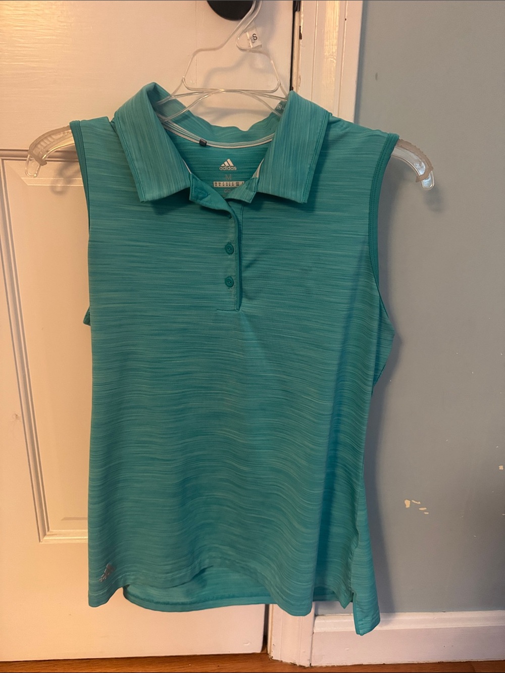 adidas Women’s Sleeveless Polo Tank Top - Teal Green